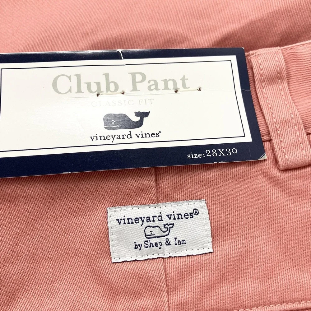 Vineyard Vines Club Pant Pants Mens 28x30 Pink Chino Classic Fit Cotton Casual